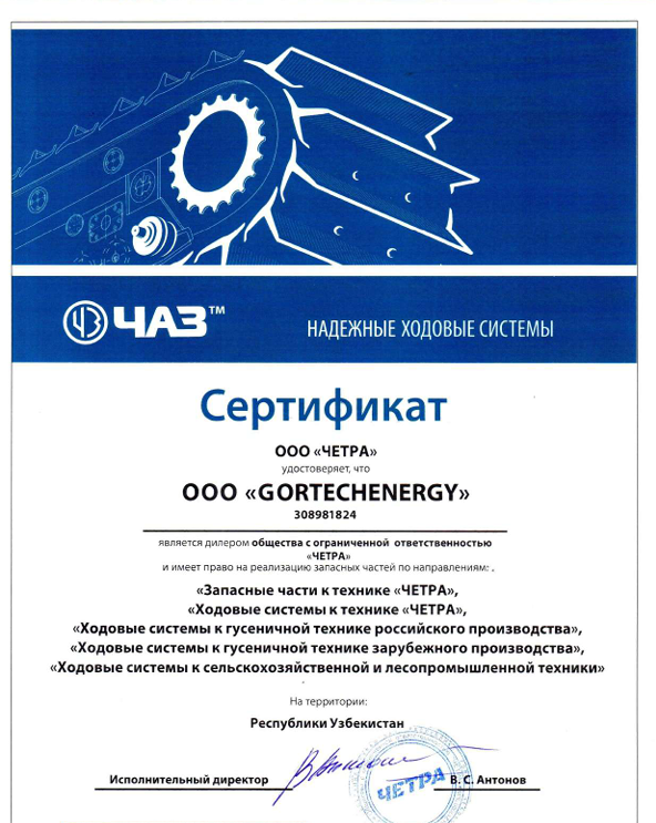 AZIYA PROM TORG certificate